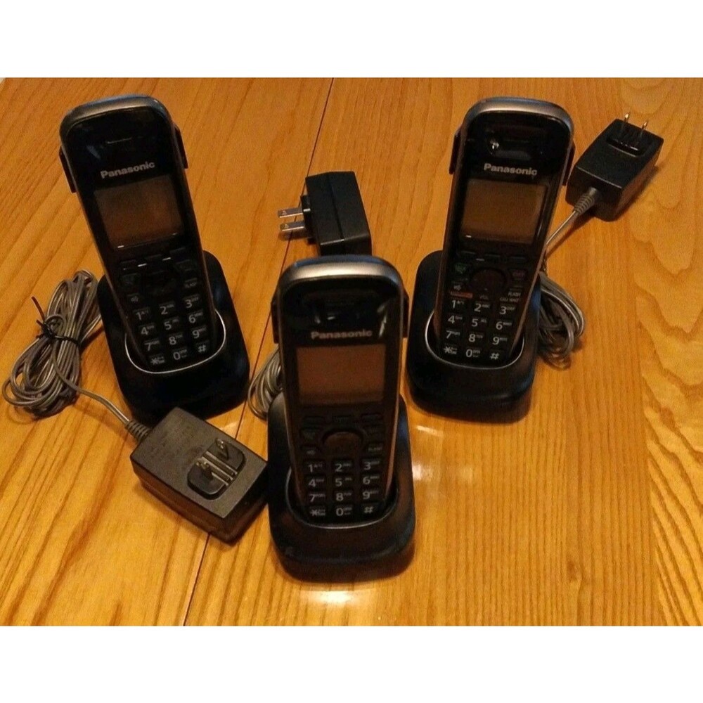 Panasonic Cordless Phones KX-TGA653 Base PNLC1010 Cords Lot Of 3